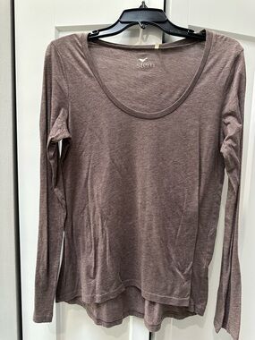Nordstrom Stem Women's Long Sleeve Scoop Neck Top - Mauve Brown